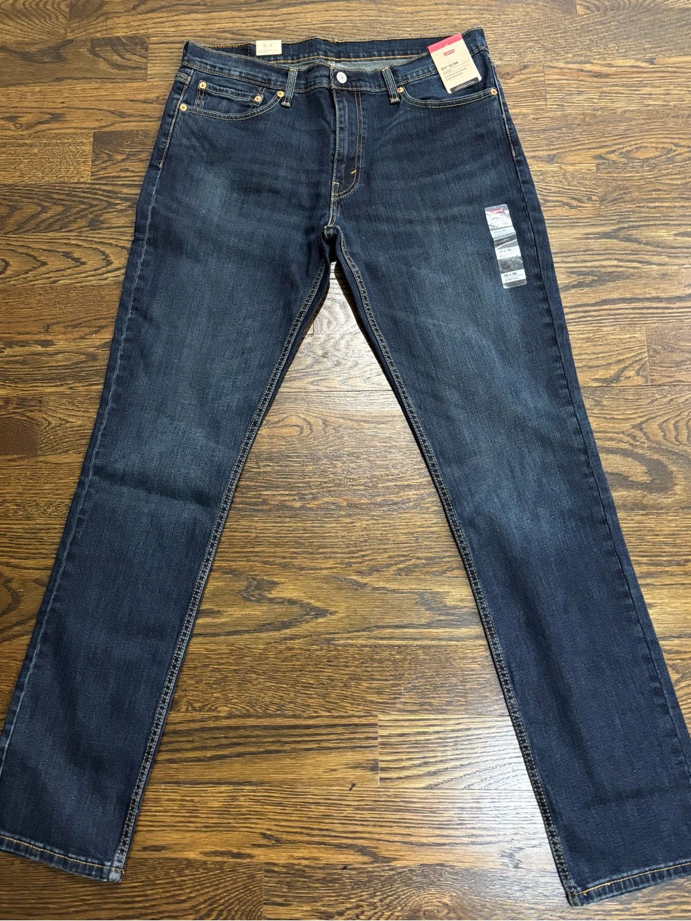 NWT Levi's 511 Slim Fit Stretch Dark Wash Blue Denim Jeans Men's Size 36